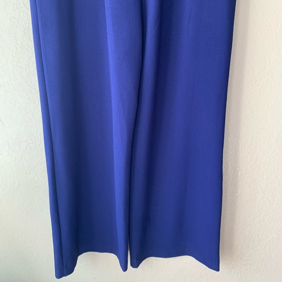 Vince Camuto Double Belt Buckle Wide Leg Crepe Nautical Jumpsuit Size 10P - Picture 8 of 9